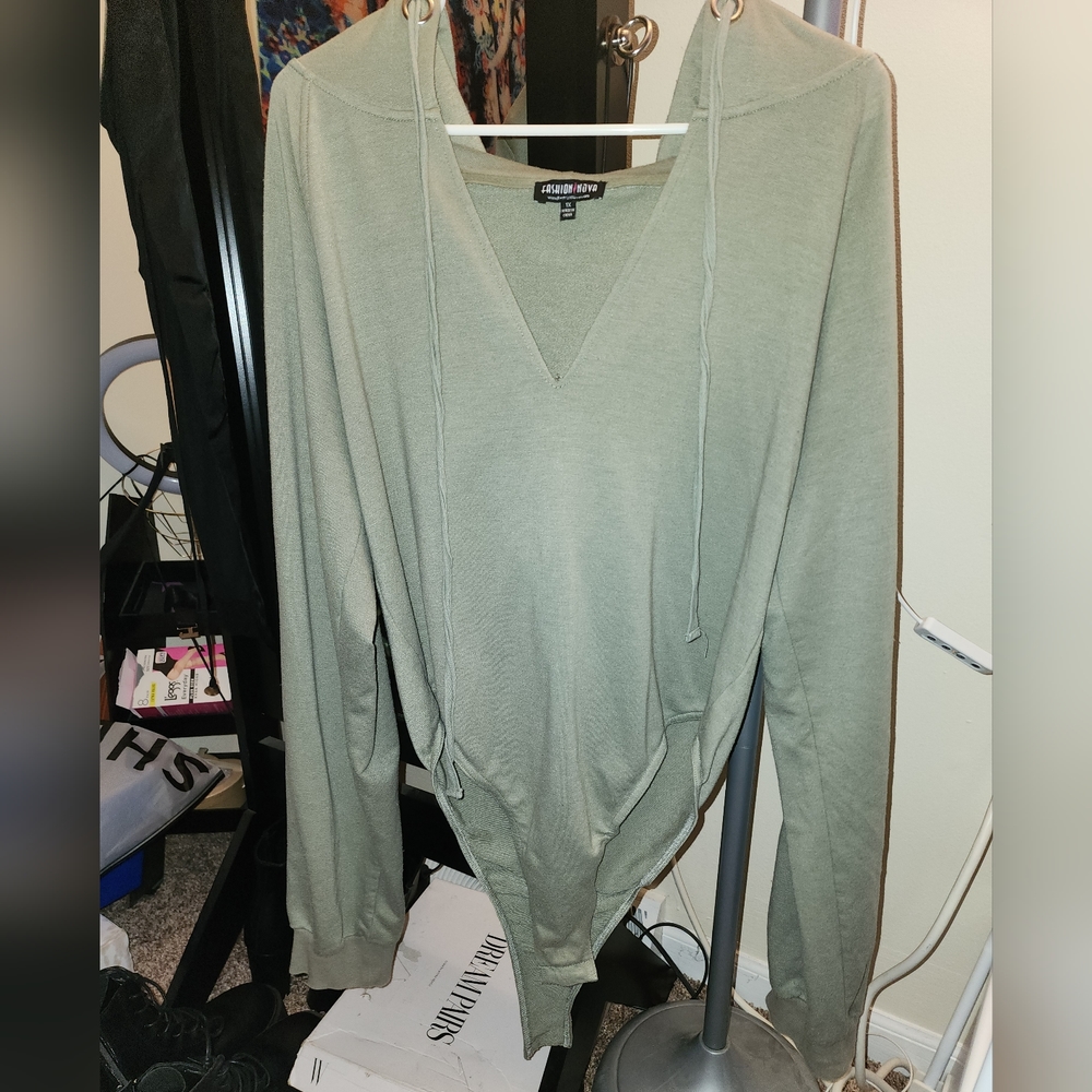 Fashion Nova sweatshirt bodysuit